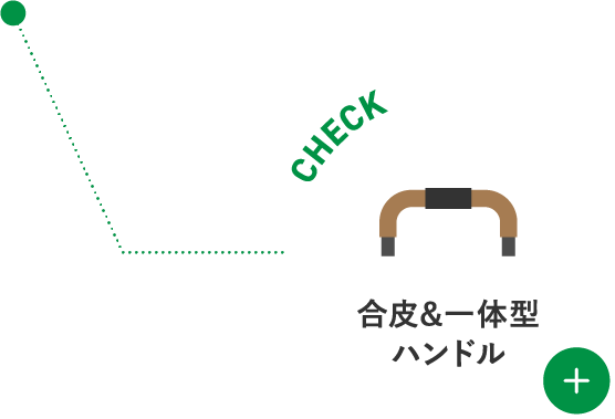 合皮&一体型ハンドル