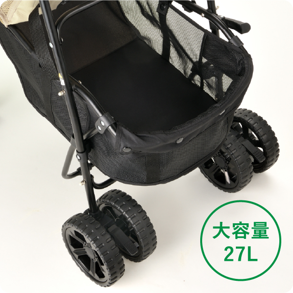 荷物が多くてもストレスフリー大容量バスケット