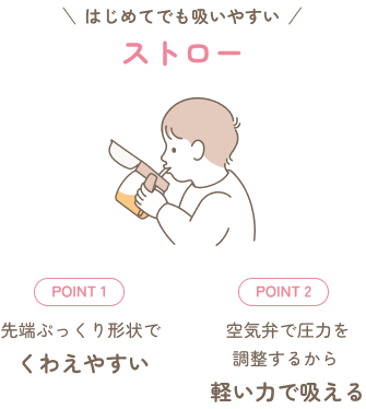 初めてでも吸いやすいストロー