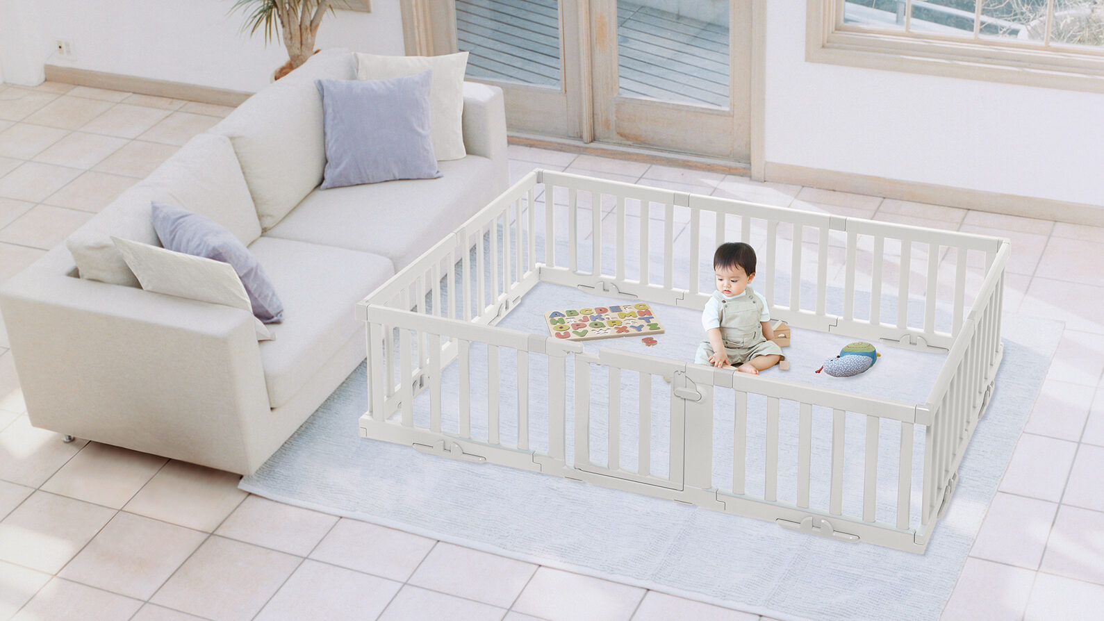 ベビーサークルバーチ 扉付き10枚セットベージュ （BIRCH バーチ  