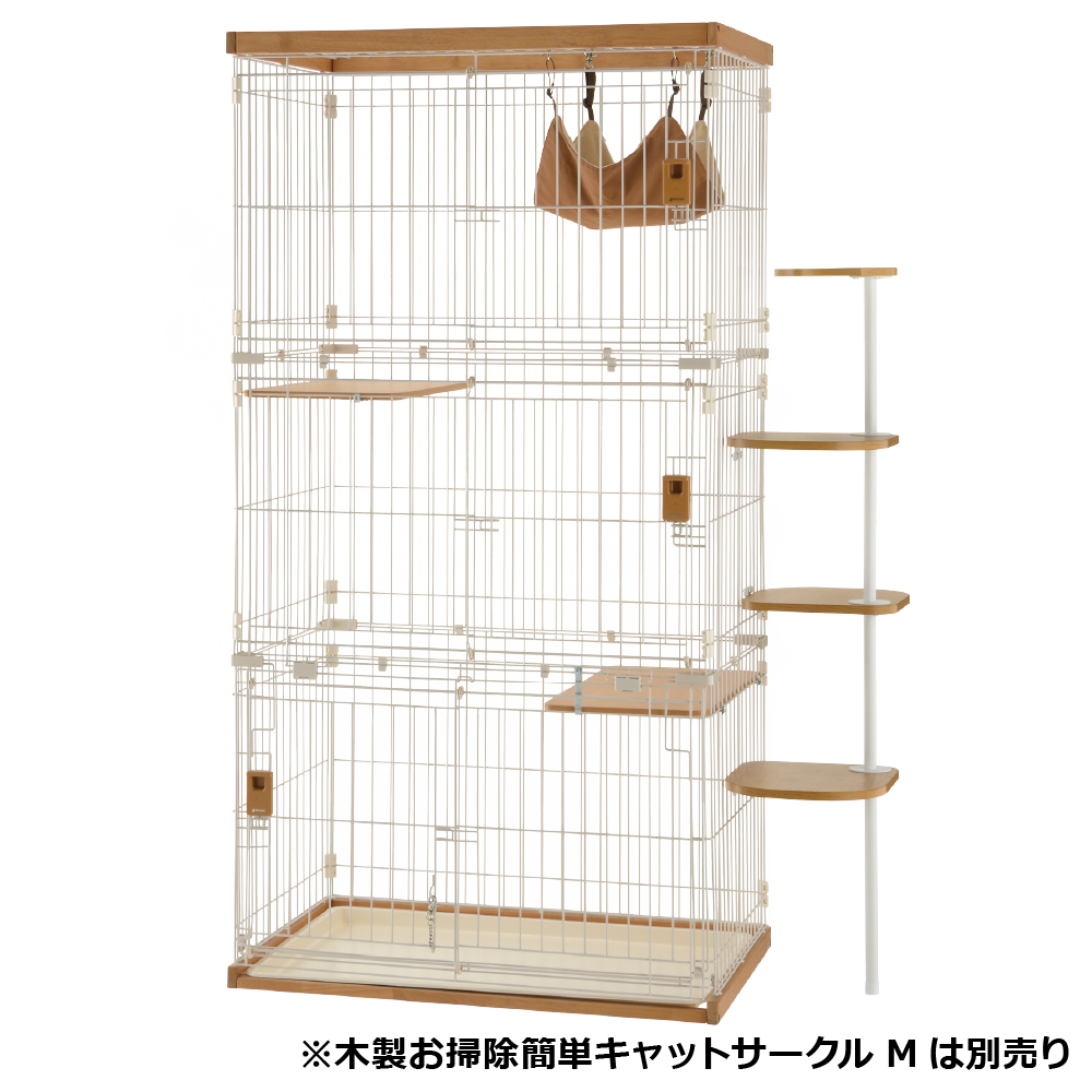 木製お掃除簡単キャットサークル M