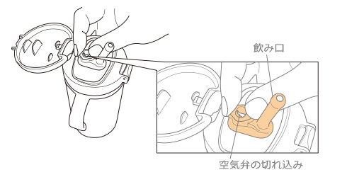 おでかけストローマグ 空気弁