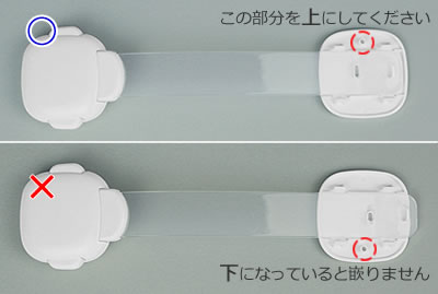 固定部底部の向きが逆では、ベルトの取付け穴と固定部底部の凸部と合わせることができません